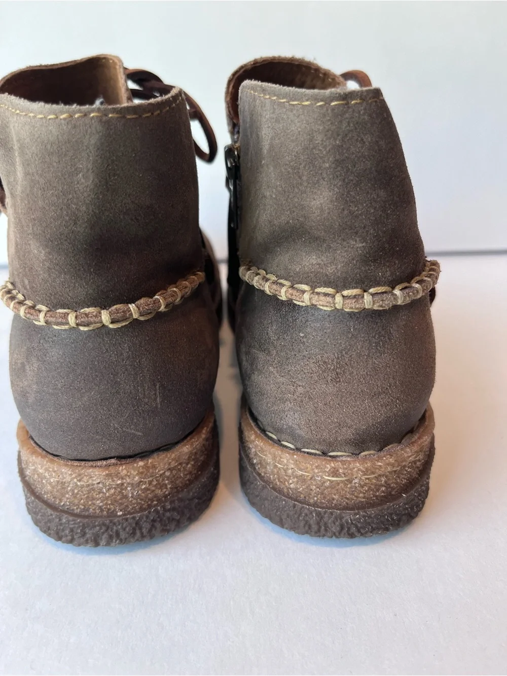 Born Calyn Taupe Leather Ankle Boots